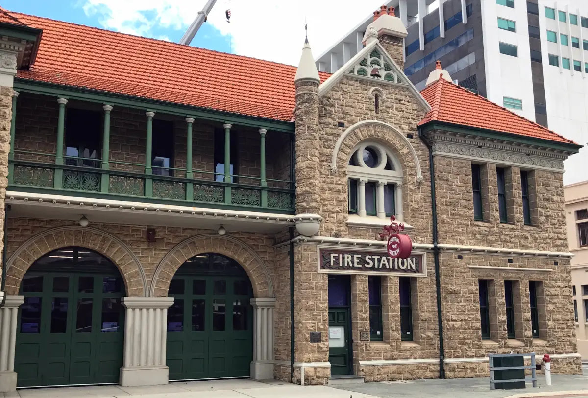 an old fire station building