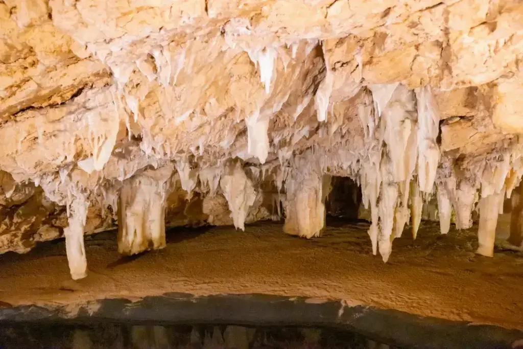 geological cave formations inside crystal cave in yanchep national park western australia