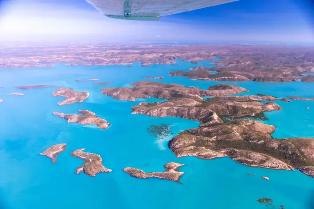 aerial view of the Buccaneer Islands from scenic flight