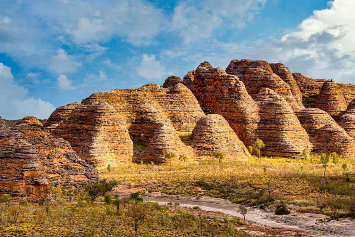 landscape view of the beehive striped sandstone bungle bungle range western Australia