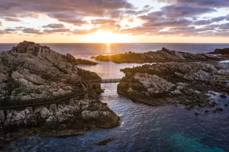 sunset over canal rocks margaret river region