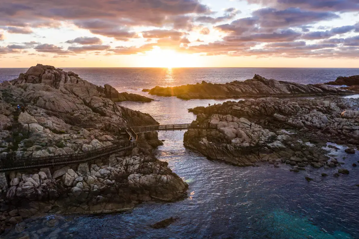 sunset over canal rocks margaret river region